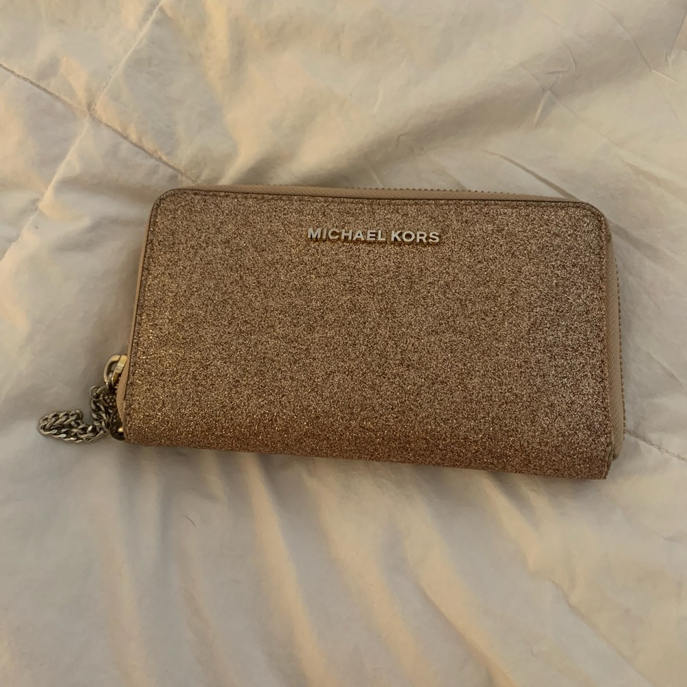 Michael Kors Rose gold glitter wallet